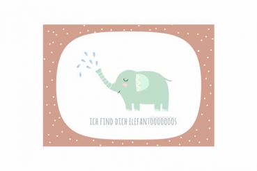 Postkarte Elefant