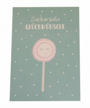 Postkarte "Zuckersüße Glückwünsche"