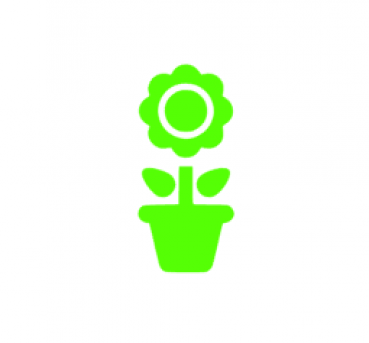 Topfblume Bügelbild