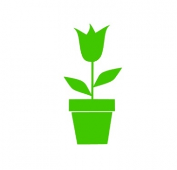 Topfblume Bügelbild