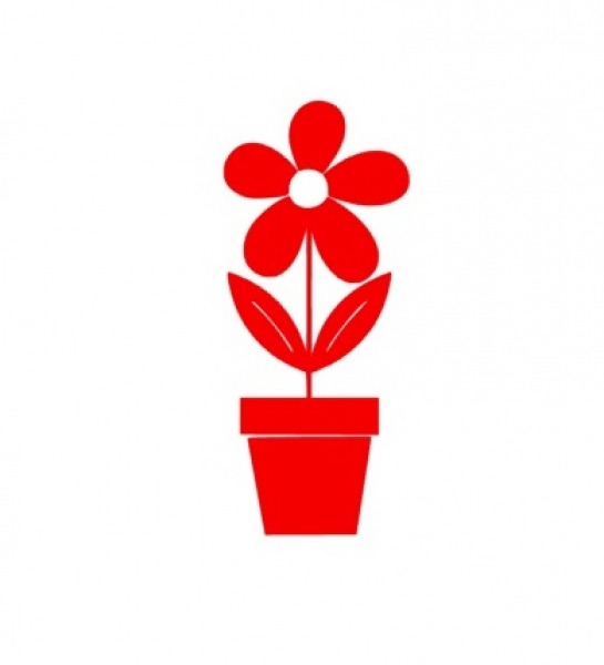 Topfblume Bügelbild