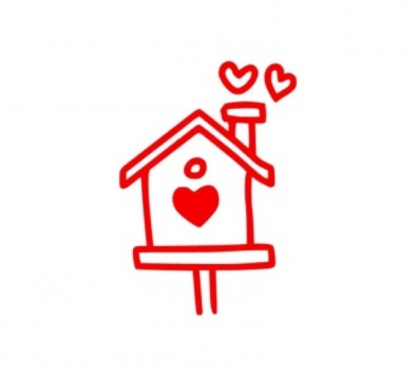 Vogelhaus Bügelbild