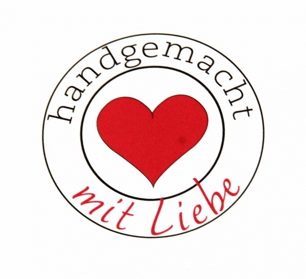 10 Aufkleber "handgemacht mit Liebe"