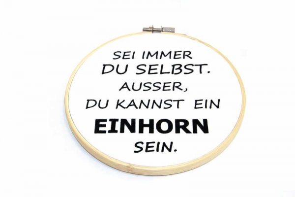 Stickrahmenbild Filz Einhorn