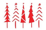 Weihnachtsbäume Bügelbild